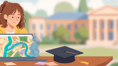 ArcGIS student license free - student with laptop showing GIS map