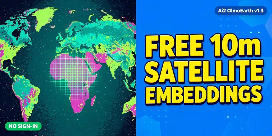 OlmoEarth v1.3 free satellite embeddings