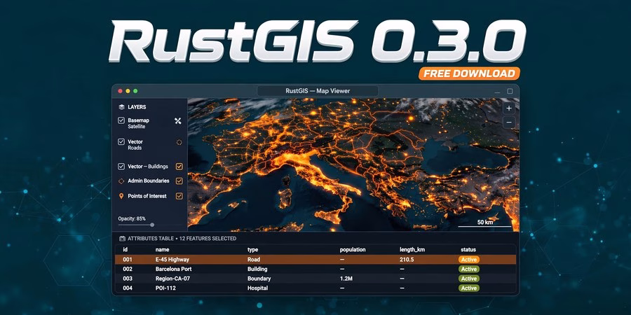 RustGIS 0.3.0 free download